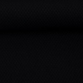 Preview: Baumwoll-Jacquardjersey Waffelstruktur Schwarz by Swafing